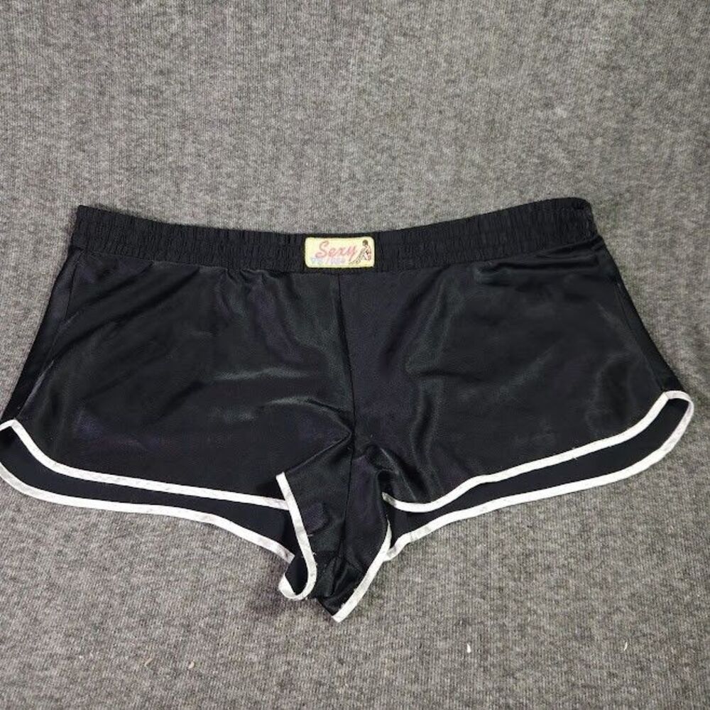 Vintage 2002 Victoria’s Secret Satin Black Shorts Sexy VS 1984 Womens Size L
